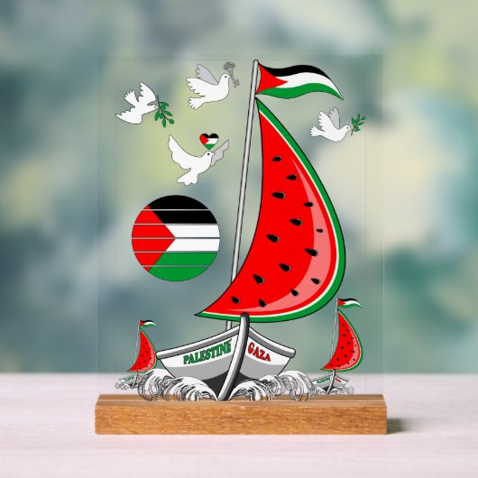 Freedom Global Sumud Flotilla Boats to Gaza Acrylschild (Neutral)