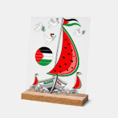 Freedom Global Sumud Flotilla Boats to Gaza Acrylschild (Winkel)