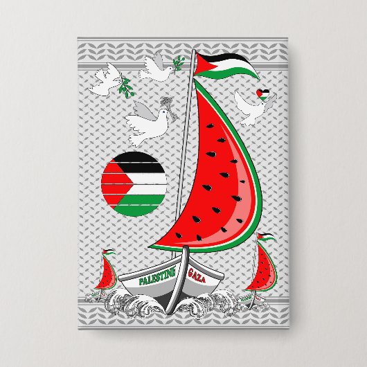 Freedom Global Sumud Flotilla Boats to Gaza Button (Vorderseite)