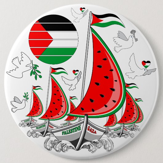 Freedom Global Sumud Flotilla Boats to Gaza Button (Vorderseite)