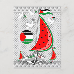 Freedom Global Sumud Flotilla Boats to Gaza Einladungspostkarte