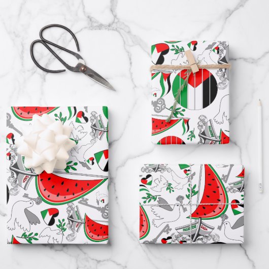 Freedom Global Sumud Flotilla Boats to Gaza Geschenkpapier Set (Vorderseite)