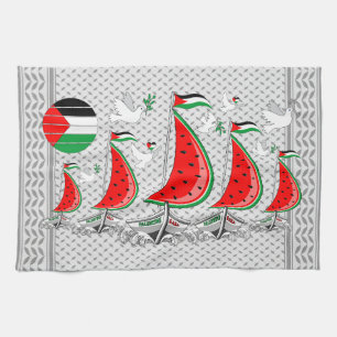 Freedom Global Sumud Flotilla Boats to Gaza Geschirrtuch