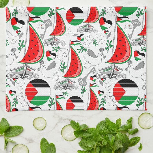 Freedom Global Sumud Flotilla Boats to Gaza Geschirrtuch (Gefaltet)