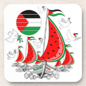 Freedom Global Sumud Flotilla Boats to Gaza Getränkeuntersetzer (Vorderseite)