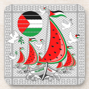 Freedom Global Sumud Flotilla Boats to Gaza Getränkeuntersetzer