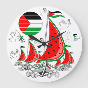 Freedom Global Sumud Flotilla Boats to Gaza Große Wanduhr