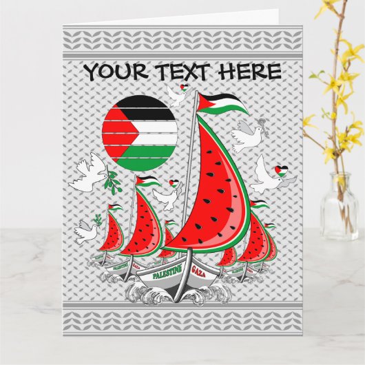 Freedom Global Sumud Flotilla Boats to Gaza Karte (Gelbe Blume)