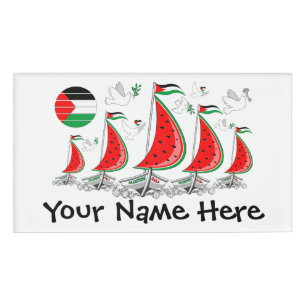 Freedom Global Sumud Flotilla Boats to Gaza Namenschild