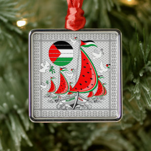 Freedom Global Sumud Flotilla Boats to Gaza Ornament Aus Metall