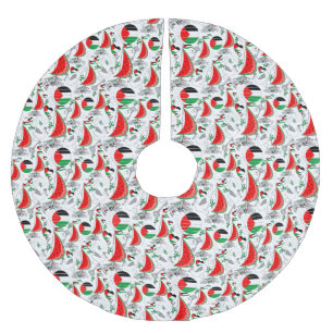 Freedom Global Sumud Flotilla Boats to Gaza Polyester Weihnachtsbaumdecke