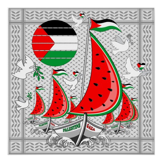 Freedom Global Sumud Flotilla Boats to Gaza Poster (Vorderseite)