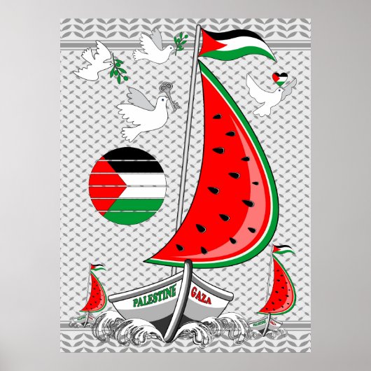 Freedom Global Sumud Flotilla Boats to Gaza Poster (Vorne)
