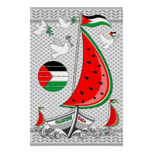 Freedom Global Sumud Flotilla Boats to Gaza Poster