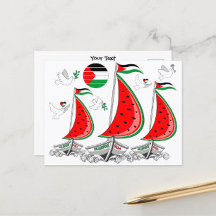 Freedom Global Sumud Flotilla Boats to Gaza Postkarte