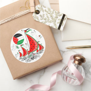 Freedom Global Sumud Flotilla Boats to Gaza Runder Aufkleber