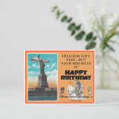 FREEDOM GLÜCKLICH BIRTHDAY GREETING POSTCARD POSTKARTE (Stehend Vorderseite)