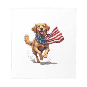 Freedom Golden Retriever Vintage Gravur T-Shirt Notizblock