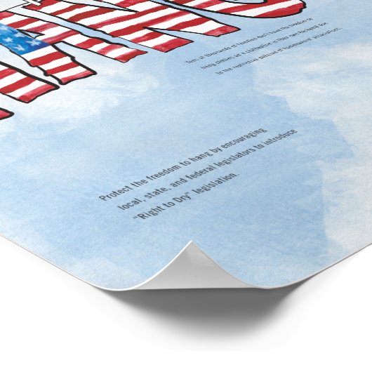 Freedom Hang Poster gelassen (Ecke)