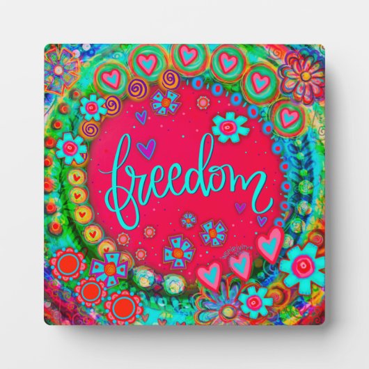 Freedom Hübsch floral Whimsical Inspiration Easel Fotoplatte (Vorderseite)