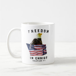 Freedom in Christ Bald Eagle & USA Flag Christian Kaffeetasse