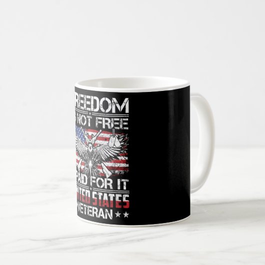 Freedom Isnt Free Veteran - American Eagle Kaffeetasse (VorderseiteRechts)