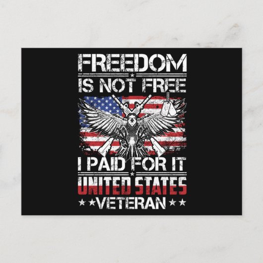 Freedom Isnt Free Veteran - American Eagle Postkarte (Vorderseite)