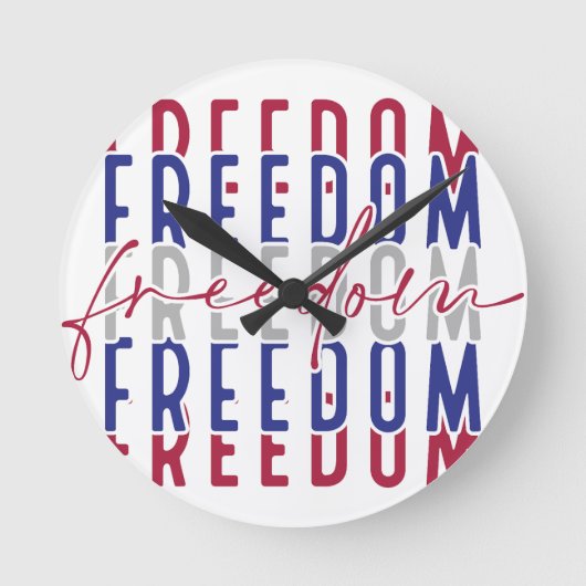 Freedom Kamala Harris Runde Wanduhr (Vorderseite)