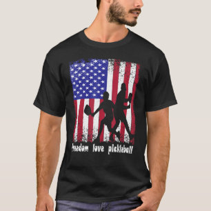 Freedom Liebe Pickleball 4. Juli Amerikanische Fla T-Shirt
