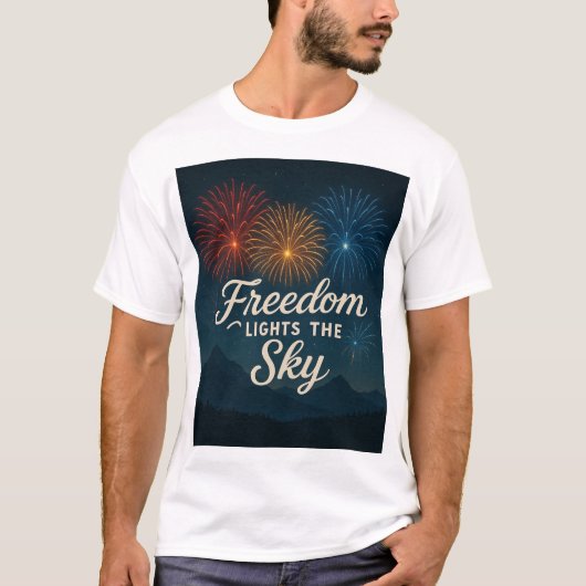 Freedom Lights the Sky, 4. Juli sie Design. T-Shirt (Vorderseite)