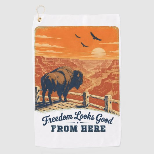 Freedom Looks Good Canyon Golf Handtuch (Vorderseite)