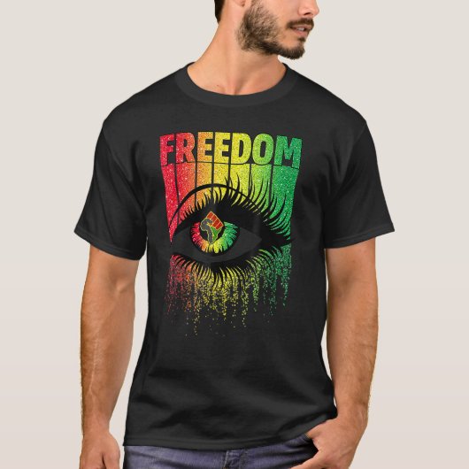 Freedom Melanin Eye Black History Monte African Am T-Shirt (Vorderseite)