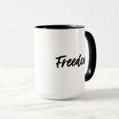 Freedom. Minimalist Black Tasse (VorderseiteRechts)