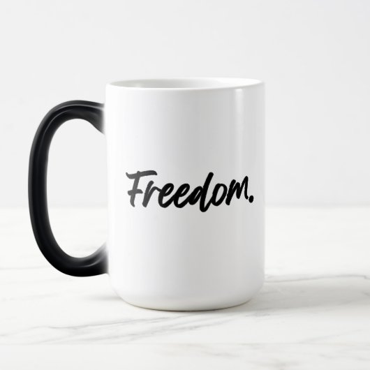 Freedom. Minimalist Black Verwandlungstasse (Links)