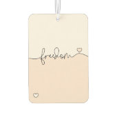 Freedom Minimalist Typography Design Autolufterfrischer (Rückseite)