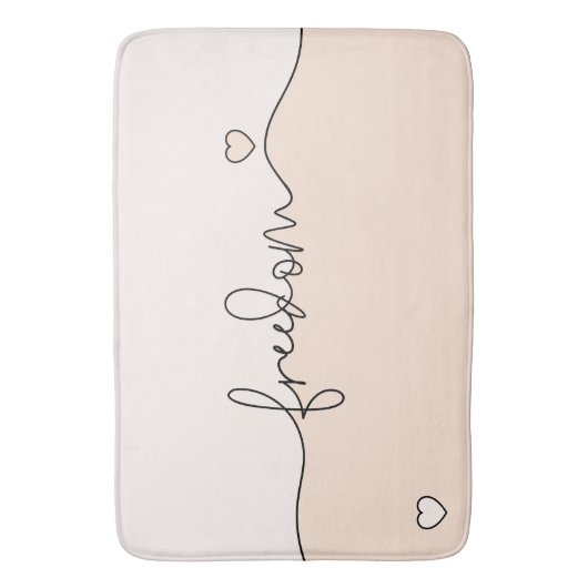 Freedom Minimalist Typography Design Badematte (Vorderseite Vertikal)