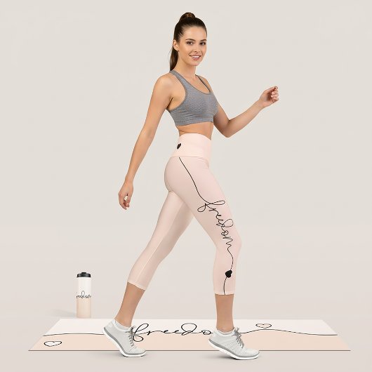 Freedom Minimalist Typography Design Capri Leggings