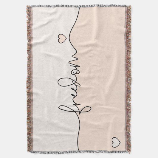 Freedom Minimalist Typography Design Decke (Vorderseite Vertikal)