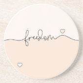 Freedom Minimalist Typography Design Getränkeuntersetzer (Vorne)