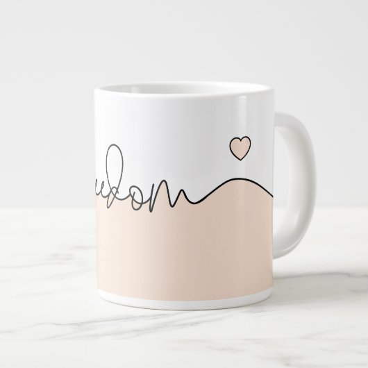 Freedom Minimalist Typography Design Jumbo-Tasse (Vorderseite Rechts)