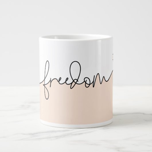 Freedom Minimalist Typography Design Jumbo-Tasse (Vorderseite)