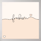 Freedom Minimalist Typography Design Poster (Vorne)