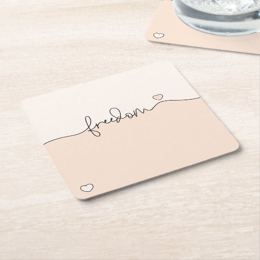 Freedom Minimalist Typography Design Rechteckiger Pappuntersetzer (angewinkelt)