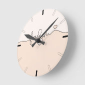 Freedom Minimalist Typography Design Runde Wanduhr (Winkel)