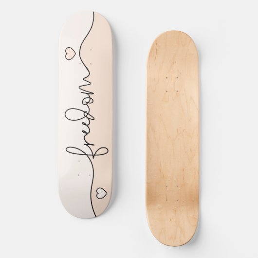 Freedom Minimalist Typography Design Skateboard (Vorderseite)