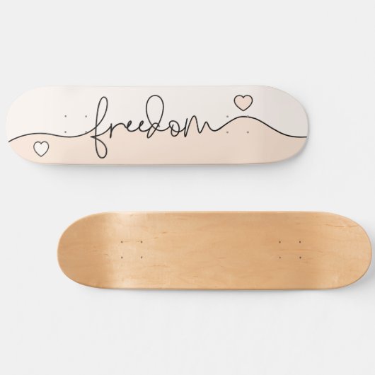 Freedom Minimalist Typography Design Skateboard (Horizontal)