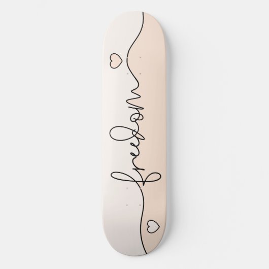 Freedom Minimalist Typography Design Skateboard (Vorderseite)