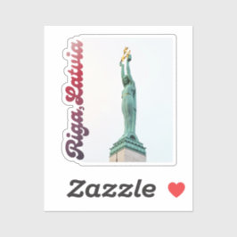 Freedom Monument, souvenir from Riga, Latvia Aufkleber