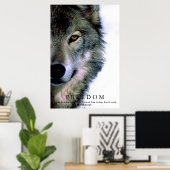 Freedom Motivierend Wolf Eye Poster (Heimbüro)