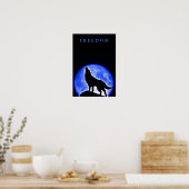 Freedom Motivierend Wolf Howling Vertikales Poster (Küche)